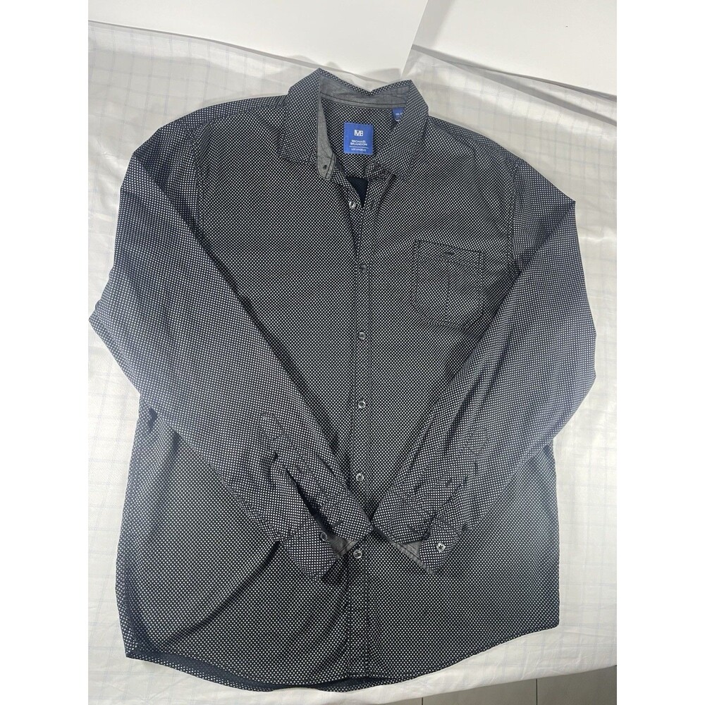 Michael Brandon Los Angeles Men's Size XXL Button Down Shirt Black Geometric
